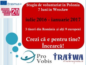 Read more about the article Căutăm 3 voluntari EVS pentru proiectul Wrocław (Polonia) – Capitala Europeană a Culturii 2016